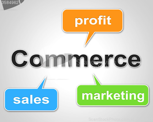 Image of Commerce Words Shows Export Commercial And Buying