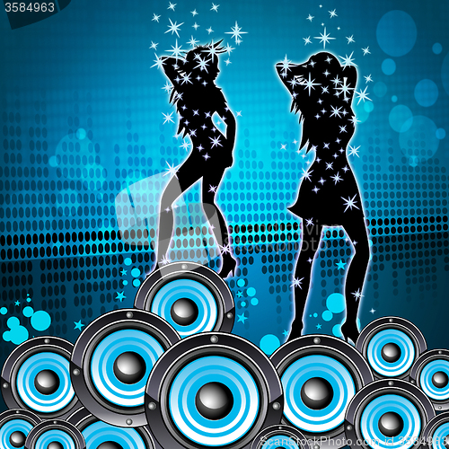 Image of Disco Music Shows Sound Party And Melody