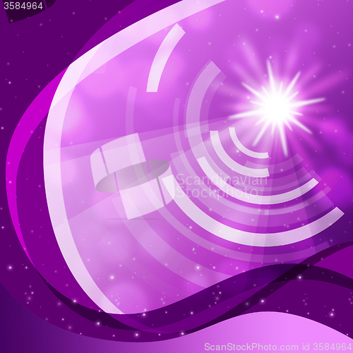 Image of Purple Curvy Background Shows Sun And Data Waves\r