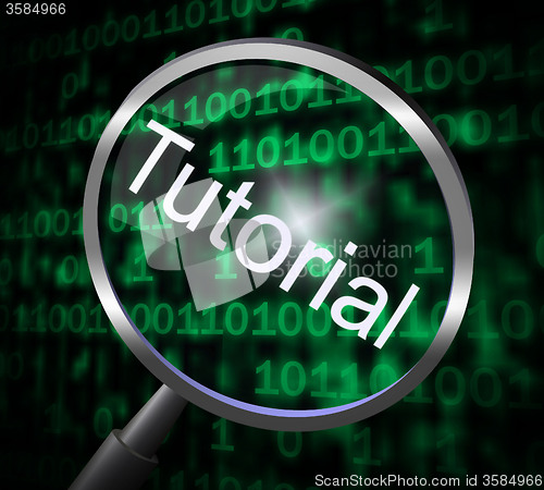 Image of Tutorial Magnifier Represents Online Tutorials And Development