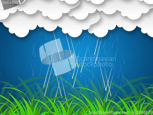 Image of Raining Sky Background Shows Storms And Rain \r