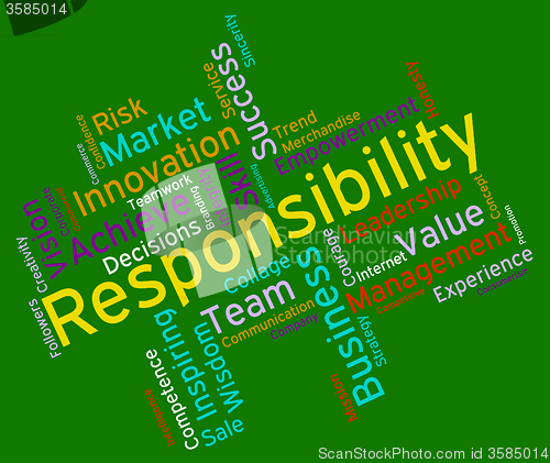 Image of Responsibility Words Shows Management Obliged And Responsible