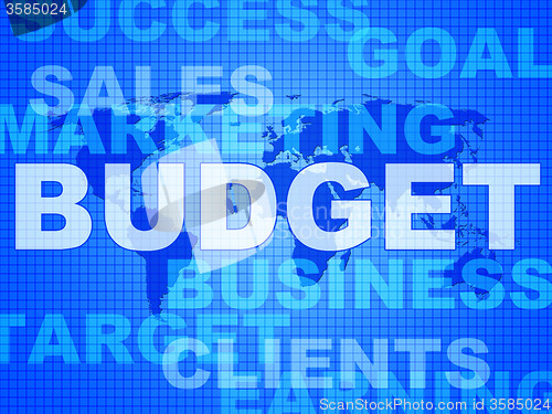 Image of Budget Words Means Bills Costing And Money