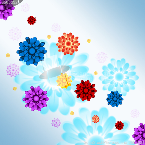 Image of Colorful Flowers Background Shows Flowery And Growth\r