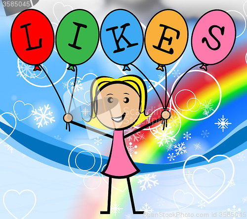 Image of Likes Balloons Indicates Social Media And Bunch