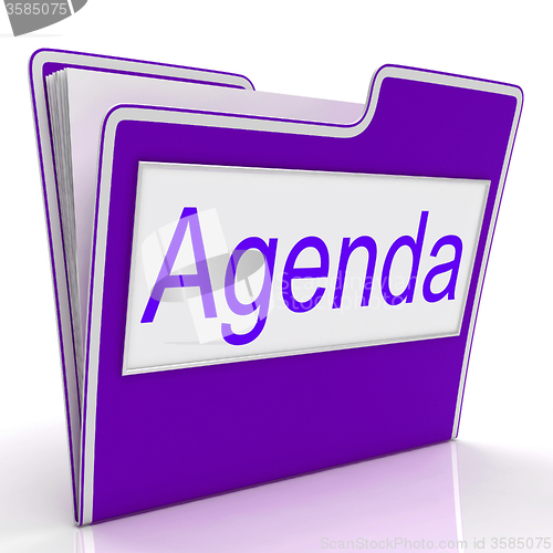 Image of Agenda File Represents Folders Correspondence And Plan