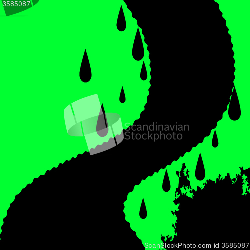 Image of Green Funnel Background Shows Tornado Or Weather Painting\r