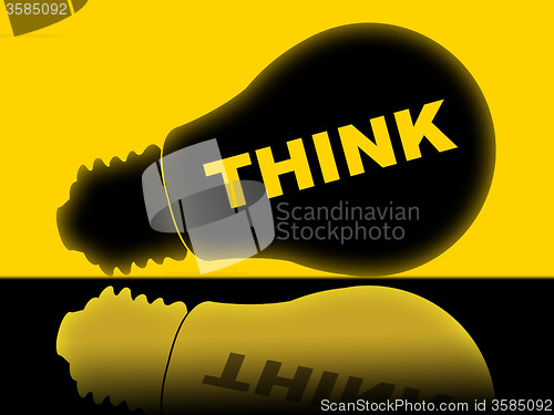 Image of Think Lightbulb Means Contemplate About And Reflect