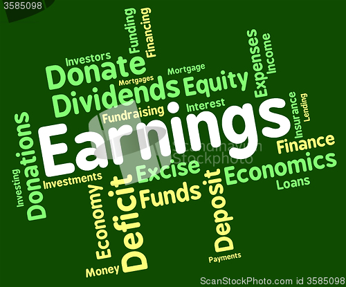 Image of Earnings Word Means Text Yield And Salaries