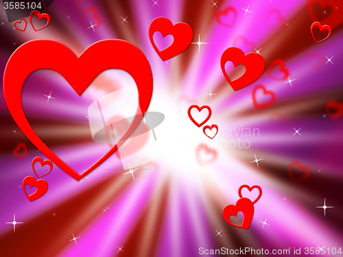 Image of Brightness Hearts Background Shows Lover Partner Or Special\r