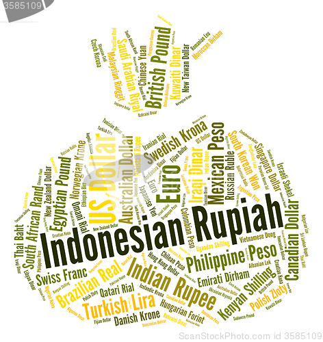 Image of Indonesian Rupiah Represents Foreign Currency And Coin