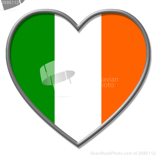 Image of Ireland Heart Indicates Valentines Day And Affection