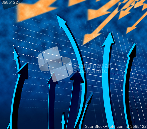 Image of Arrows Going Up Shows Increase Rising And Advance