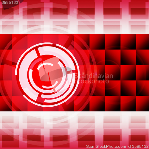 Image of Red Circles Background Shows LP And Music\r