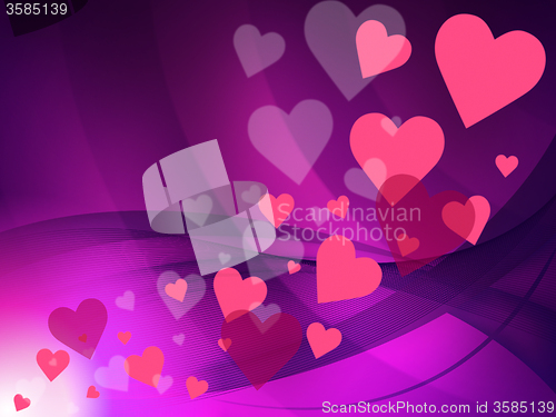 Image of Hearts Background Means Valentine Day And Affection