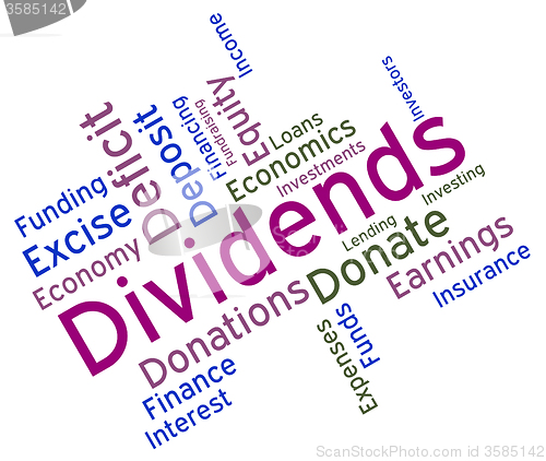 Image of Dividends Word Represents Stock Market And Yield