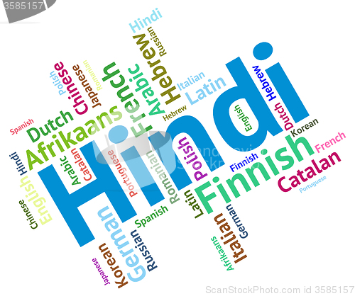 Image of Hindi Language Means International Words And Vocabulary