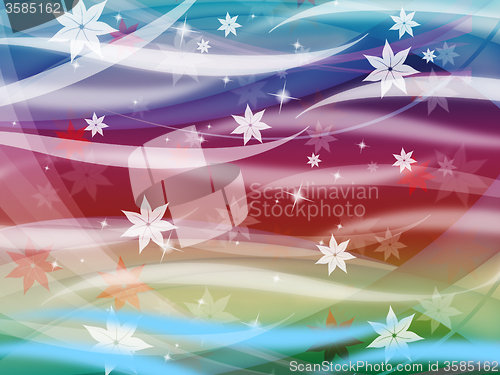 Image of Flower Waves Background Shows Waves Colorful And Stars\r