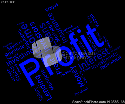 Image of Profit Word Means Profitable Investment And Profits