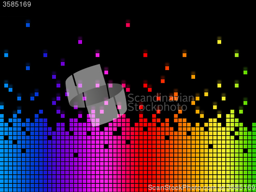 Image of Rainbow Soundwaves Background Means Musical Playing Or DJ\r