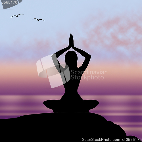 Image of Yoga Pose Means Posture Harmony And Feel