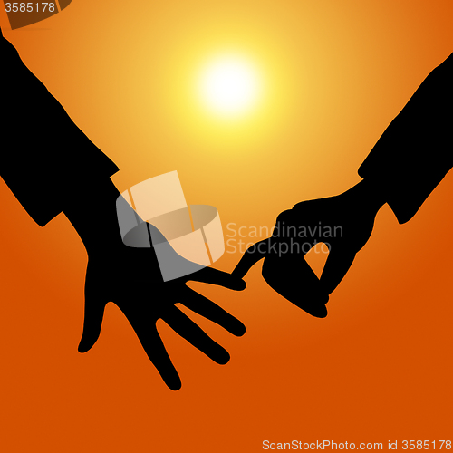Image of Holding Hands Shows Tenderness Together And Fondness
