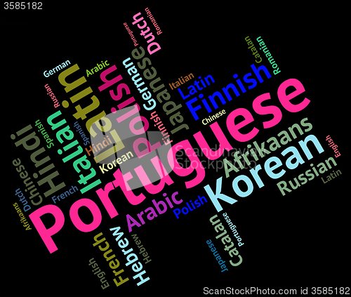 Image of Portuguese Language Represents Speech Translate And Vocabulary