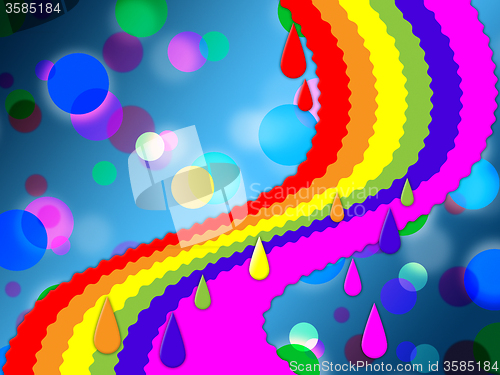 Image of Rainbow Spots Background Means Painted And Dotted \r