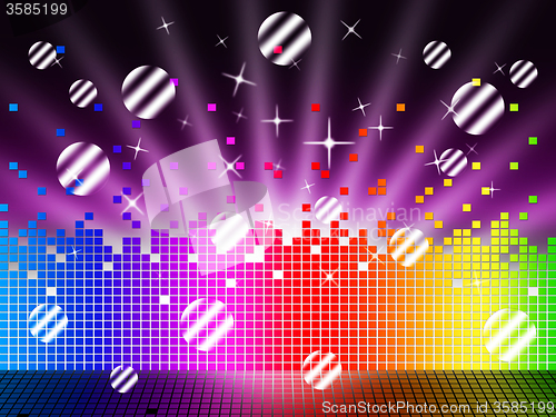 Image of Soundwaves Background Means Songs Stars And Striped Balls\r