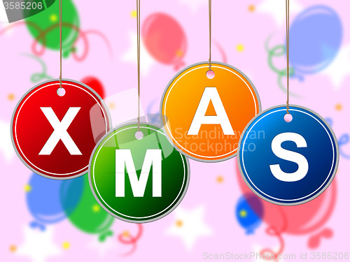 Image of Happy Xmas Shows New Year And Festive