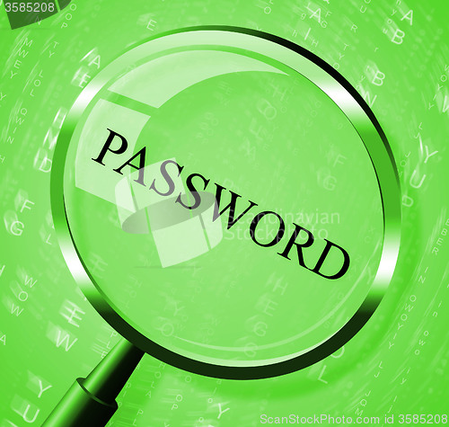 Image of Password Magnifier Means Log In And Account