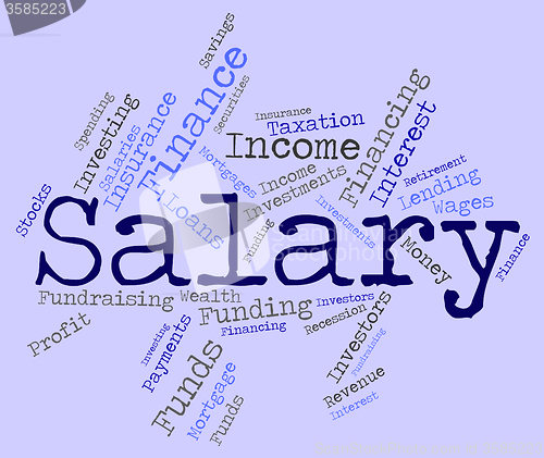 Image of Salary Word Means Wage Pay And Words