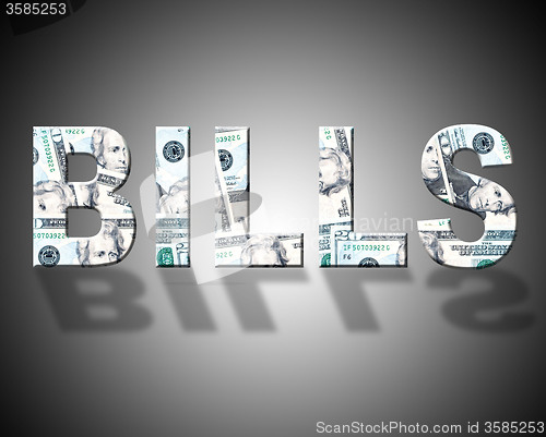 Image of Bills Dollars Indicates Wealth Expenses And Costs