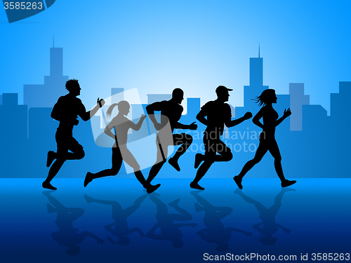 Image of City Exercise Shows Get Fit And Aerobic