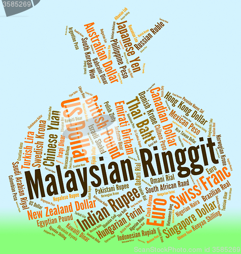 Image of Malaysian Ringgit Represents Exchange Rate And Forex