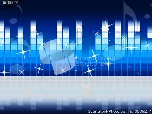 Image of Blue Music Background Shows Melody Rock Or Tune\r