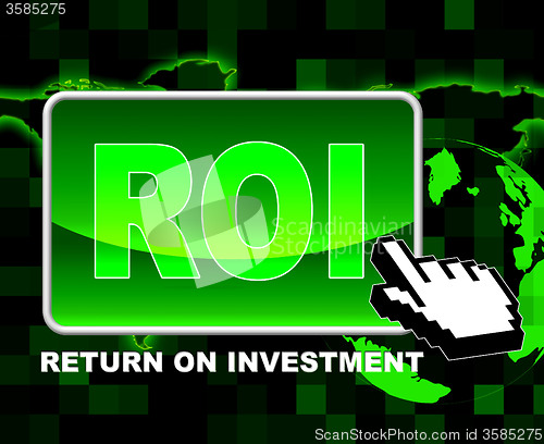 Image of Button Roi Means World Wide Web And Investments