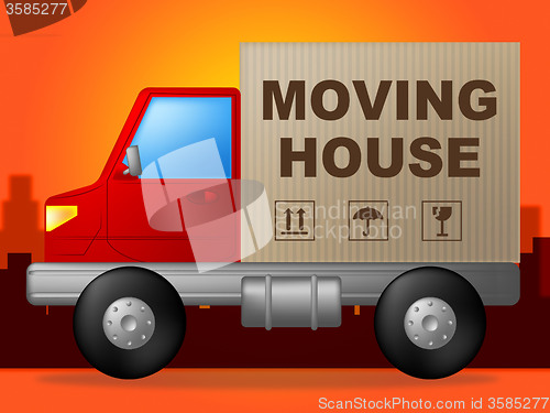 Image of Moving House Indicates Buy New Home And Freight