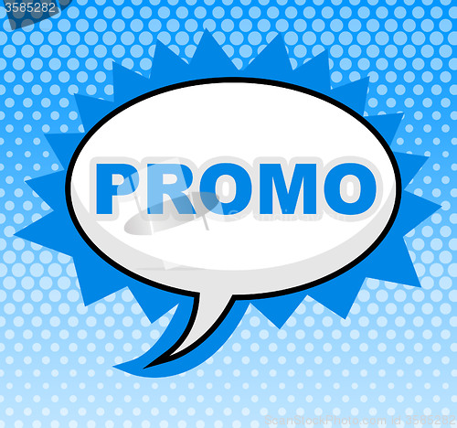 Image of Promo Sign Means Reduction Message And Discount