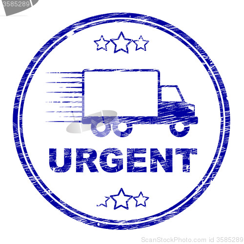 Image of Urgent Delivery Stamp Means Speed Speedy And Immediately