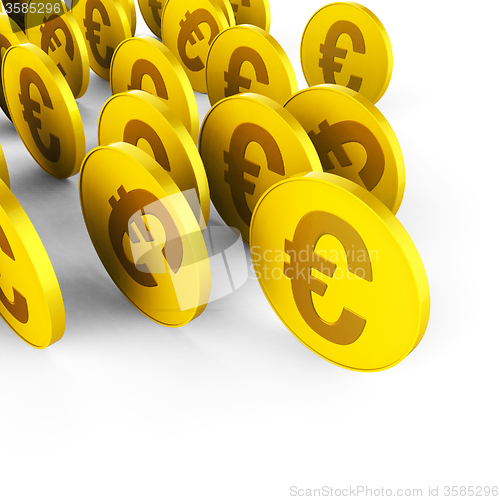 Image of Euro Coins Represents Business Savings And Commerce