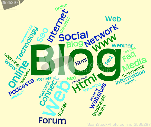 Image of Blog Word Indicates Websites Internet And Blogging
