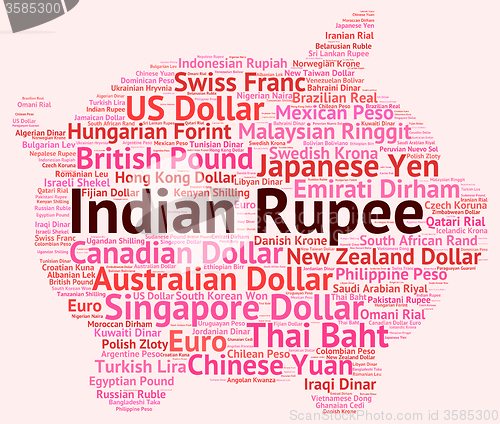 Image of Indian Rupee Shows Worldwide Trading And Foreign