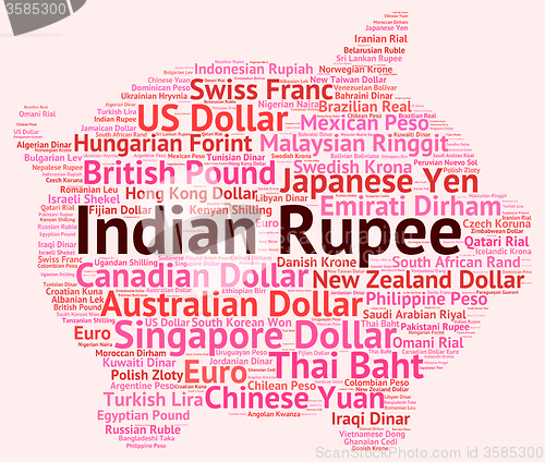 Image of Indian Rupee Shows Worldwide Trading And Foreign