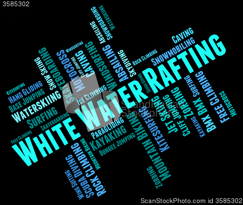 Image of White Water Rafting Means Whitewater River And Adventure