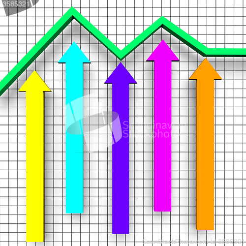 Image of Business Report Shows Document Statistical And Trade