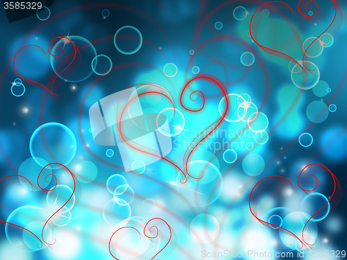 Image of Bokeh Heart Shows Valentines Day And Abstract