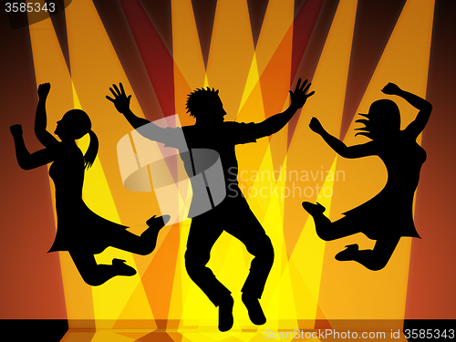 Image of Jumping Disco Indicates Celebration Dance And Dancing