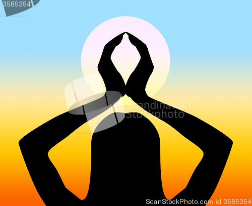 Image of Yoga Pose Shows Feel Posture And Feeling