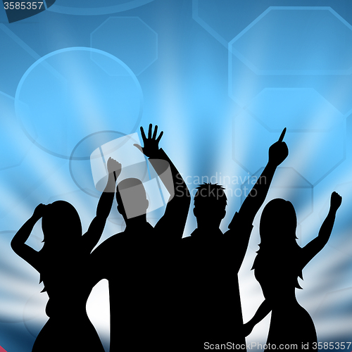Image of Dancing Party Indicates Disco Music And Celebrate
